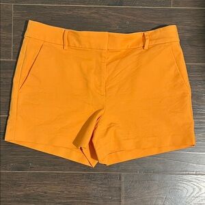 LOFT Orange Tailored Cotton Blend Shorts